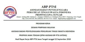 Laporan Program Kerja ABP PTSI (DPW ASOSIASI BP-PTSI JATENG)